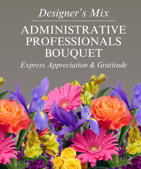 Image depicts a mix of brightly colored flowers with words overtop that read 