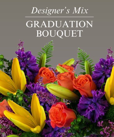 Vased Graduation Bouquet - Designer's Mix