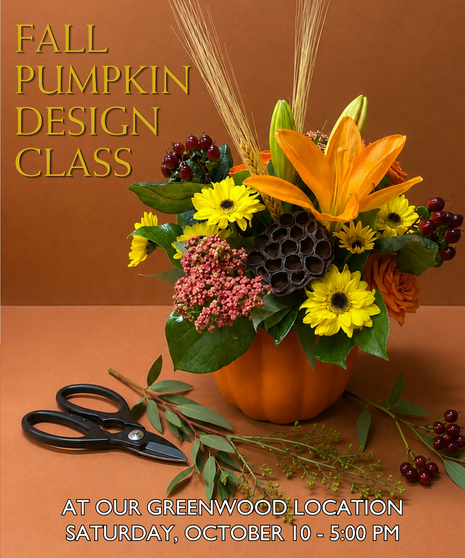 Fall Pumpkin Floral Design Workshop - Saturday, October 10th