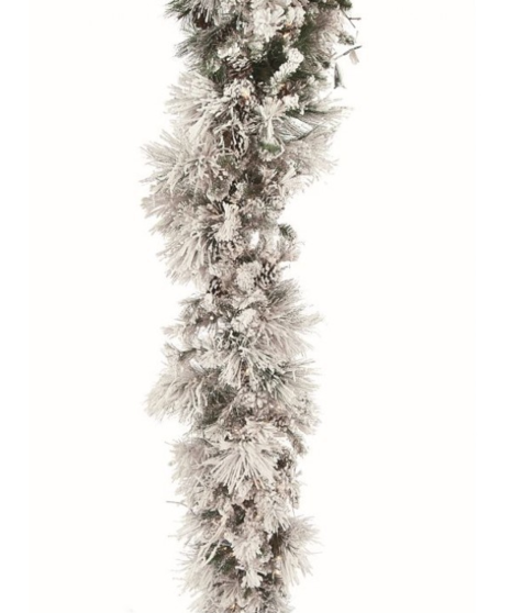 9' Flocked Bear Moutnain Garland - Artificial