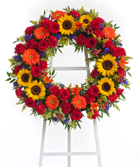 Harvest Wreath on Easel