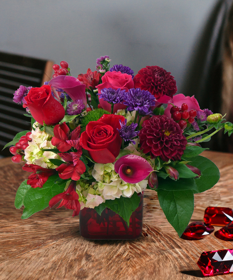 July Birthstone Arrangement - Ruby Radiance