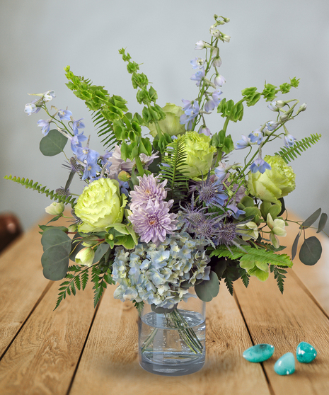 March Birthstone Arrangement - Aquamarine Aura