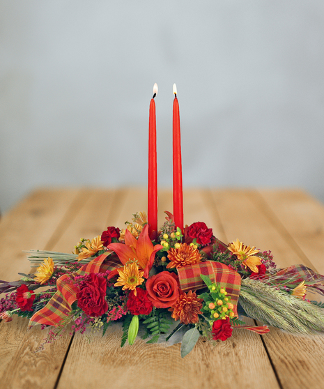 Double Candle Thanksgiving Centerpiece