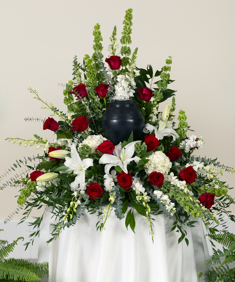 Rose & Lily Encompassed Cremation Urn Tribute