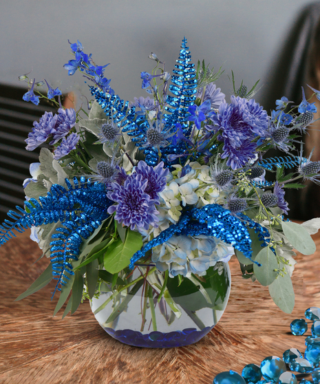 September Birthstone Arrangement - Sapphire Bowl