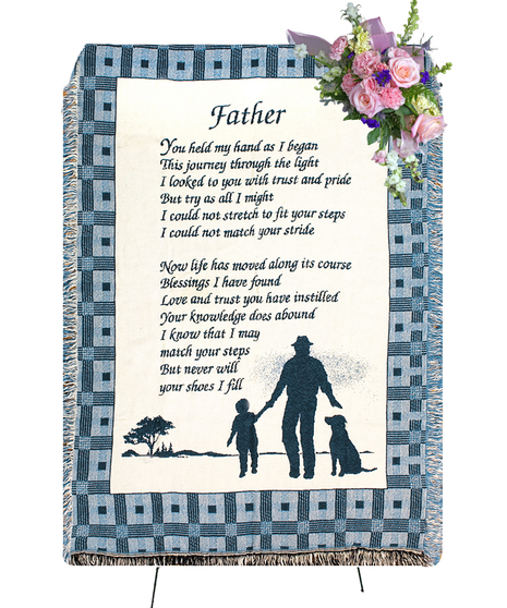 Inspirational Throw that shares a quote about a father