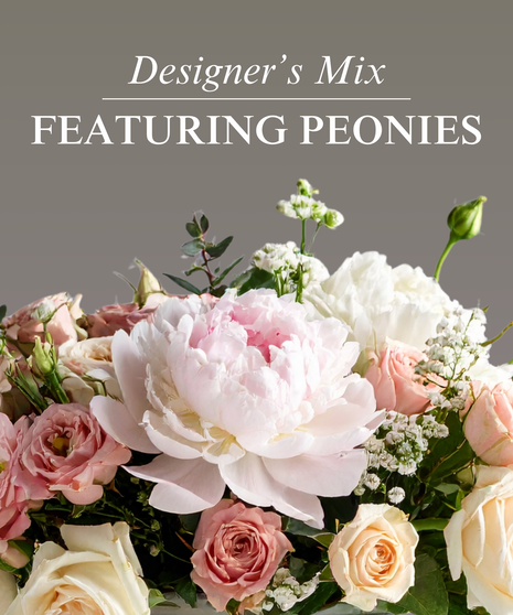 Arrangement Featuring Peonies - Designer's Mix