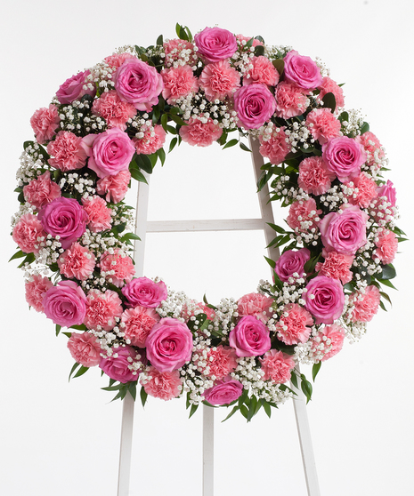 Rose & Carnation Wreath - Color Selections Available