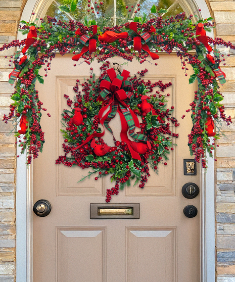 Cardinal Accent Wreath and Garland