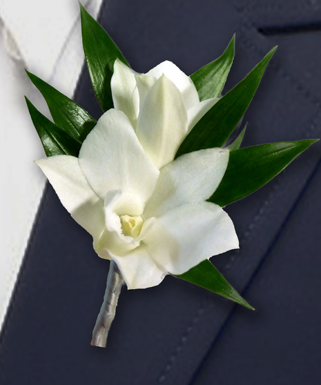 Standard Dendrobium Orchid Boutonniere