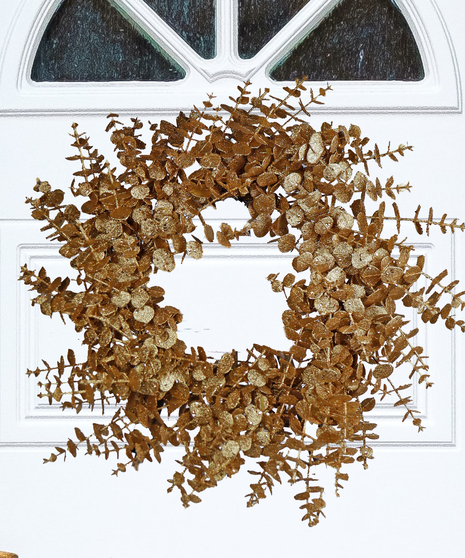 Holiday Eucalyptus Wreath - Available in Silver or Gold!