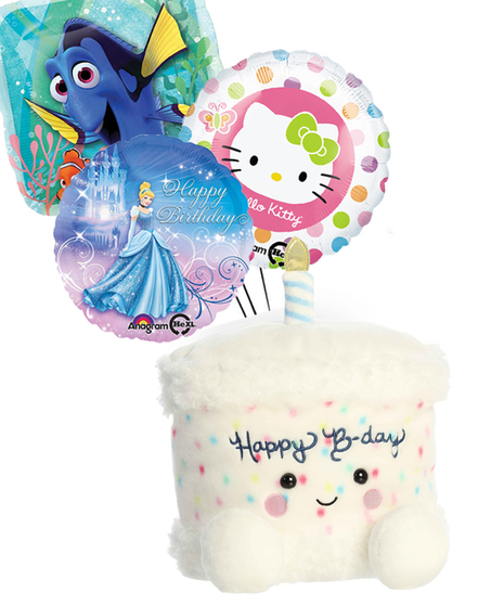 3 Character Balloon Bouquet with Plush - Boy or Girl