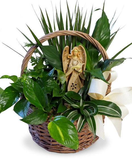 Harmonious Garden - Angel with Lush Green Plants