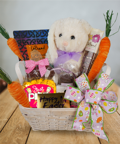 Medium Kids Easter Basket - With Plush Bunny