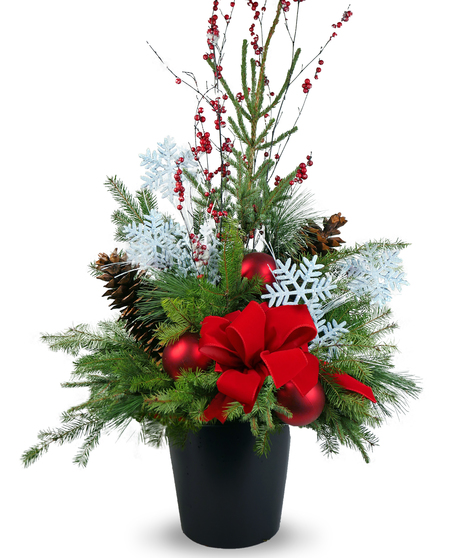Snowflake Holiday Urn Insert - Easily Drop Into Your Outdoor Pots!
