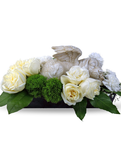 Laying Pet on a Bed of Flowers - Dog or Cat Available