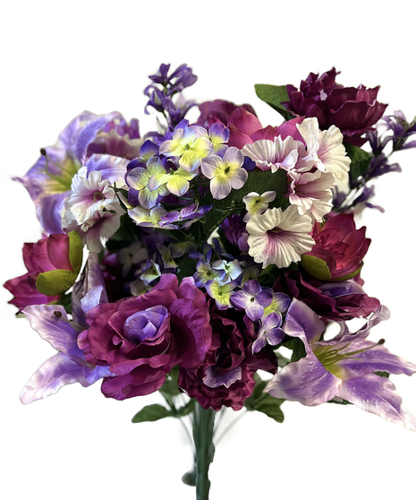 Cemetery Cone Permanent Arrangement - Purple Mix