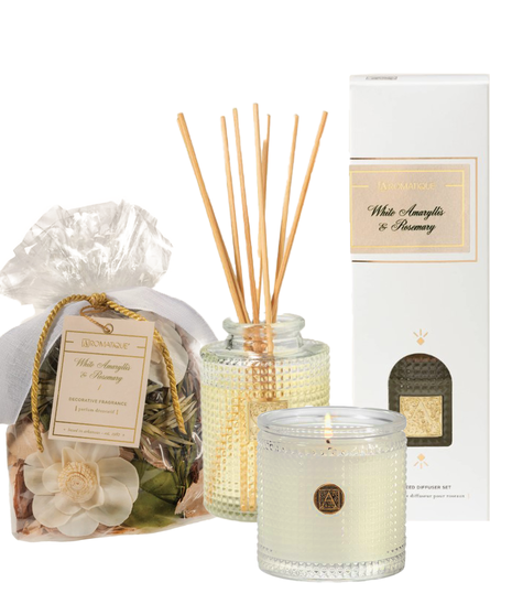 White Amaryllis & Rosemary Trio