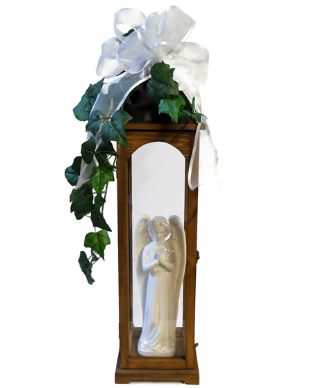 Keepsake Lantern with Ceramic Angel