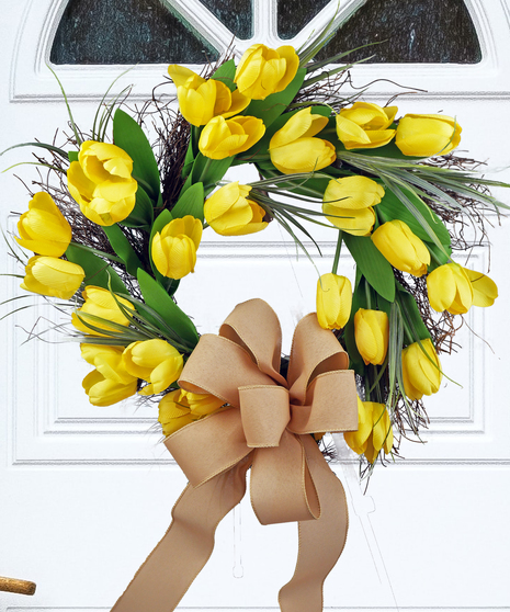 Permanent Yellow Tulip Wreath